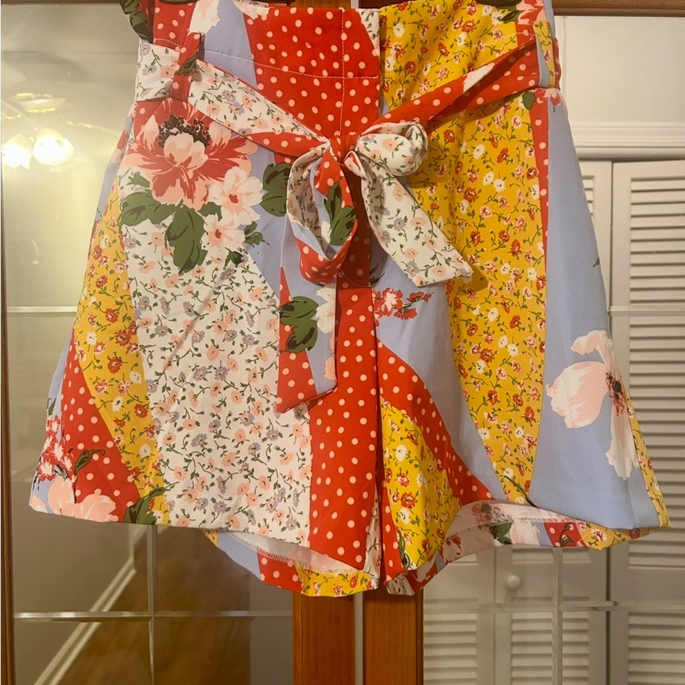 New York & Company Colorful Floral Mini Skirt